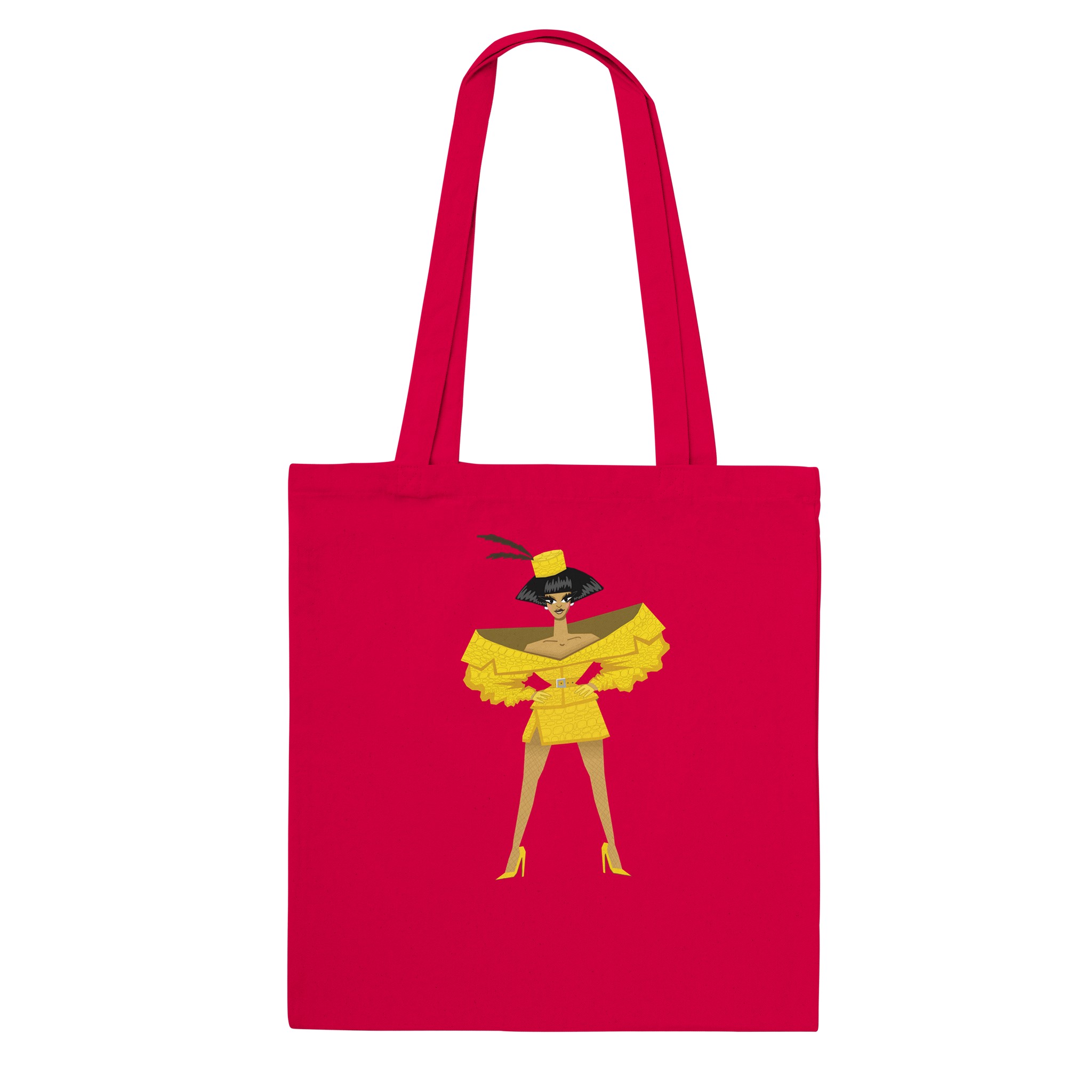 Anita Piss illustration tote bag in red