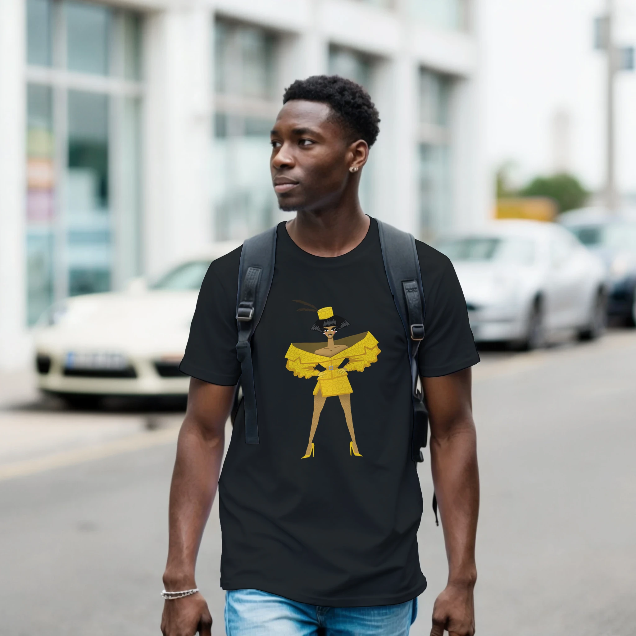Anita Piss illustration t-shirt in black